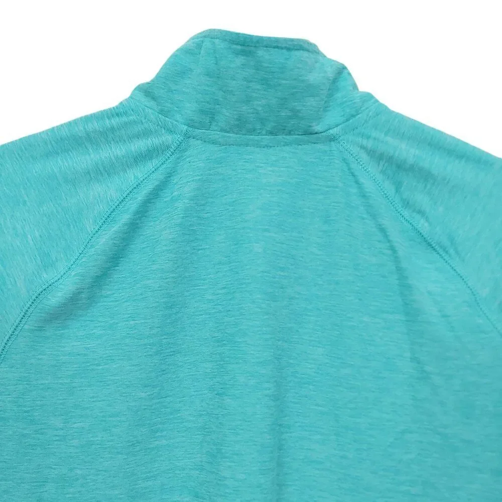 Old Navy Active Top Youth XL/14 Green 1/4 Zip Thumbhole Marled Athletic Running